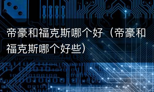 帝豪和福克斯哪个好（帝豪和福克斯哪个好些）