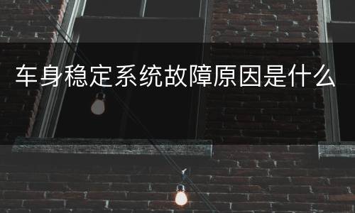 车身稳定系统故障原因是什么