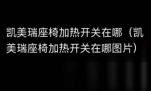 凯美瑞座椅加热开关在哪（凯美瑞座椅加热开关在哪图片）