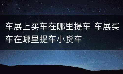 车展上买车在哪里提车 车展买车在哪里提车小货车