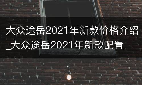 大众途岳2021年新款价格介绍_大众途岳2021年新款配置