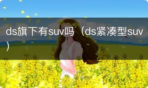 ds旗下有suv吗（ds紧凑型suv）