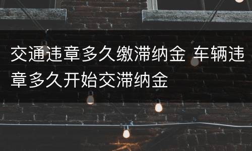 交通违章多久缴滞纳金 车辆违章多久开始交滞纳金