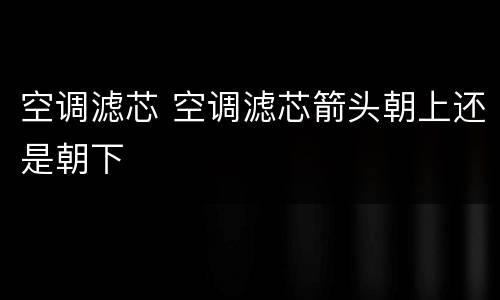 空调滤芯 空调滤芯箭头朝上还是朝下