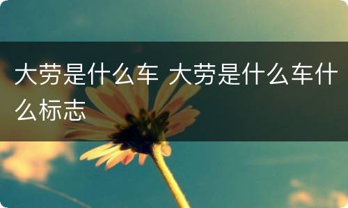 大劳是什么车 大劳是什么车什么标志