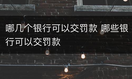 哪几个银行可以交罚款 哪些银行可以交罚款