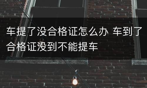 车提了没合格证怎么办 车到了合格证没到不能提车