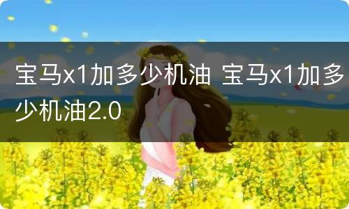 宝马x1加多少机油 宝马x1加多少机油2.0