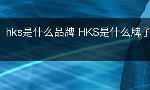 hks是什么品牌 HKS是什么牌子