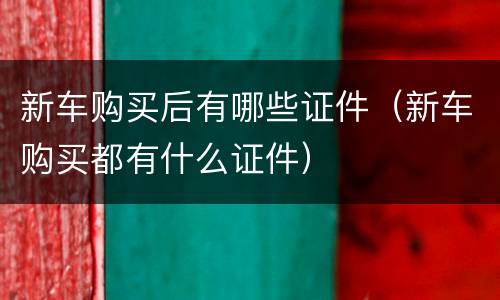 新车购买后有哪些证件（新车购买都有什么证件）