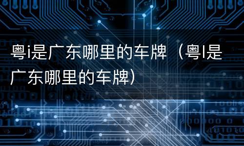 粤i是广东哪里的车牌（粤l是广东哪里的车牌）