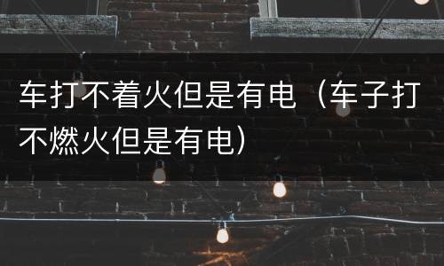 车打不着火但是有电（车子打不燃火但是有电）