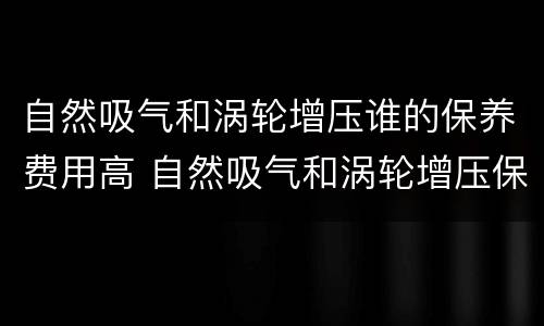 自然吸气和涡轮增压谁的保养费用高 自然吸气和涡轮增压保养费对比表