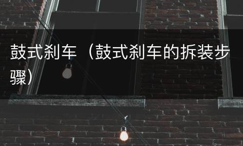 鼓式刹车（鼓式刹车的拆装步骤）