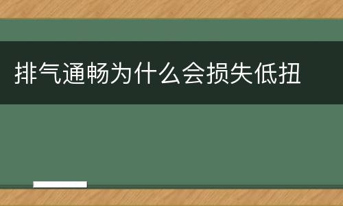 排气通畅为什么会损失低扭