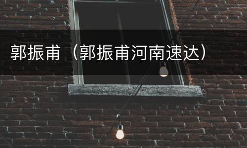 郭振甫（郭振甫河南速达）