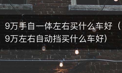 9万手自一体左右买什么车好（9万左右自动挡买什么车好）
