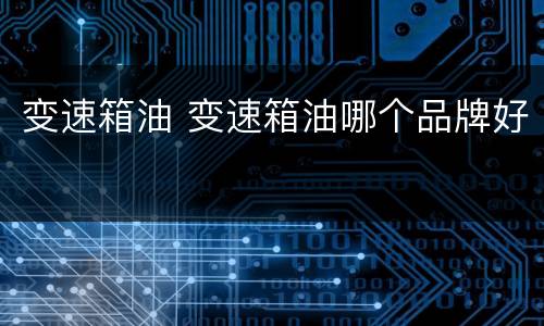 变速箱油 变速箱油哪个品牌好