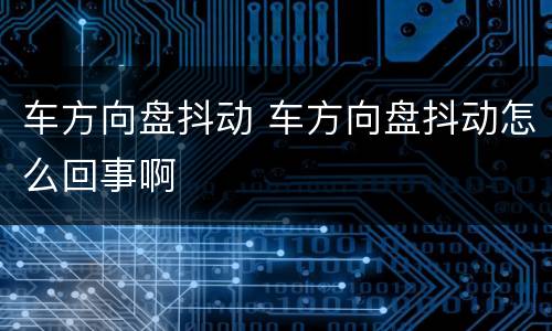车方向盘抖动 车方向盘抖动怎么回事啊