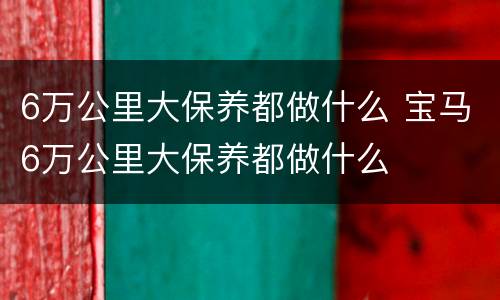 6万公里大保养都做什么 宝马6万公里大保养都做什么