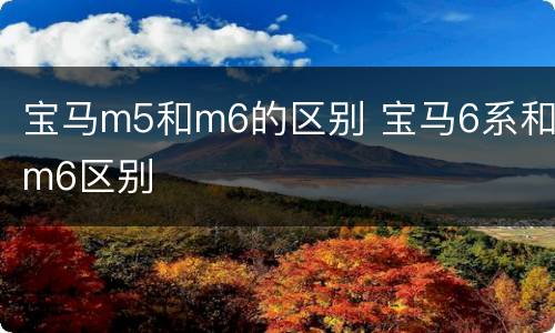 宝马m5和m6的区别 宝马6系和m6区别