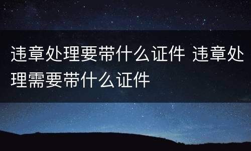 违章处理要带什么证件 违章处理需要带什么证件