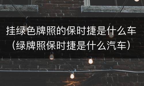 挂绿色牌照的保时捷是什么车（绿牌照保时捷是什么汽车）