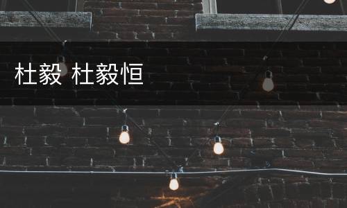 杜毅 杜毅恒