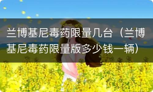 兰博基尼毒药限量几台（兰博基尼毒药限量版多少钱一辆）