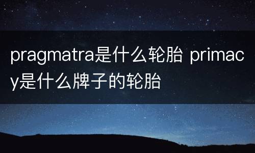 pragmatra是什么轮胎 primacy是什么牌子的轮胎