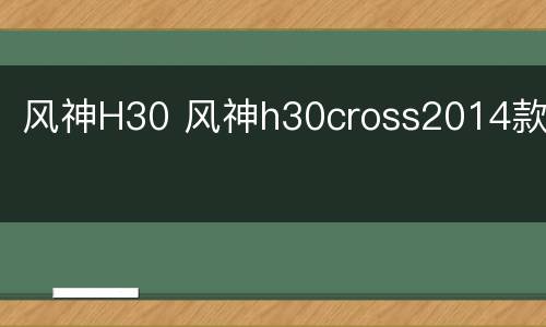 风神H30 风神h30cross2014款