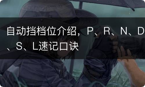 自动挡档位介绍，P、R、N、D、S、L速记口诀