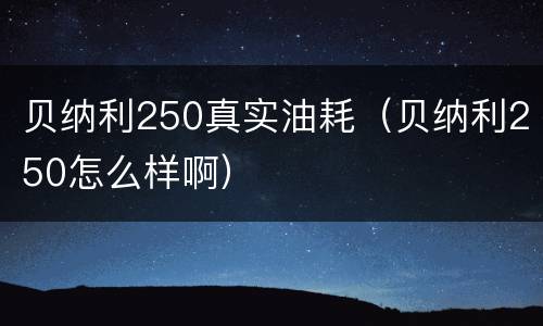 贝纳利250真实油耗（贝纳利250怎么样啊）