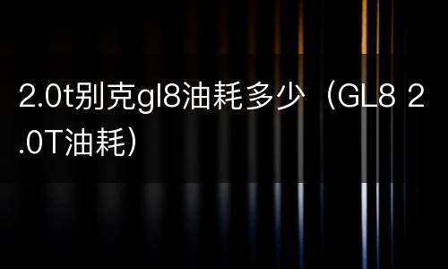 2.0t别克gl8油耗多少（GL8 2.0T油耗）