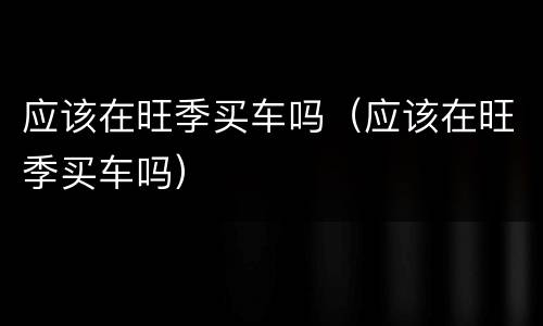 应该在旺季买车吗（应该在旺季买车吗）