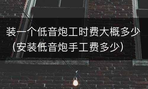装一个低音炮工时费大概多少（安装低音炮手工费多少）