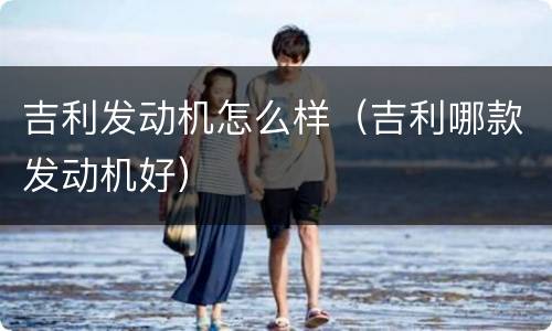吉利发动机怎么样（吉利哪款发动机好）