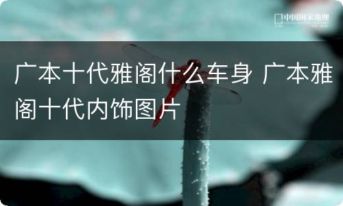 广本十代雅阁什么车身 广本雅阁十代内饰图片