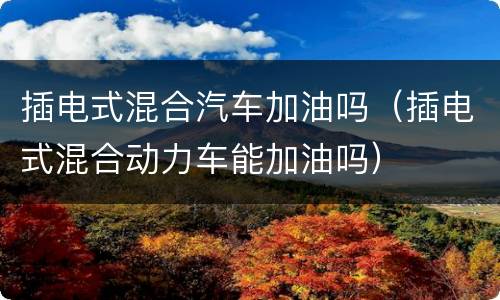 插电式混合汽车加油吗（插电式混合动力车能加油吗）