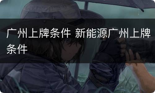 广州上牌条件 新能源广州上牌条件