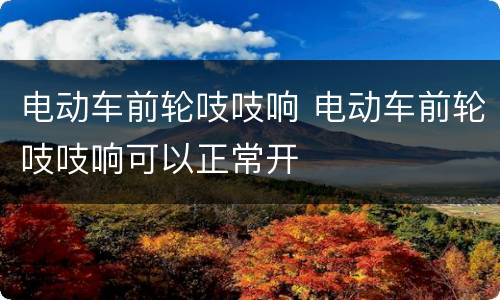 电动车前轮吱吱响 电动车前轮吱吱响可以正常开