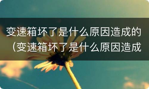 变速箱坏了是什么原因造成的（变速箱坏了是什么原因造成的呢）