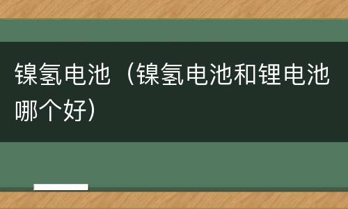 镍氢电池（镍氢电池和锂电池哪个好）