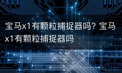 宝马x1有颗粒捕捉器吗? 宝马x1有颗粒捕捉器吗