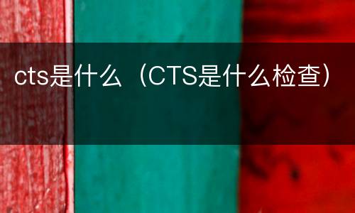 cts是什么（CTS是什么检查）