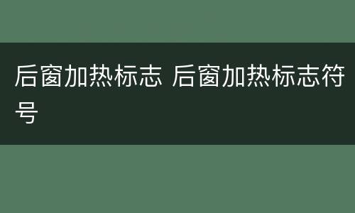 后窗加热标志 后窗加热标志符号