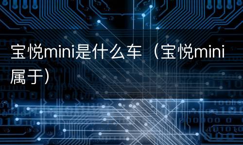 宝悦mini是什么车（宝悦mini属于）