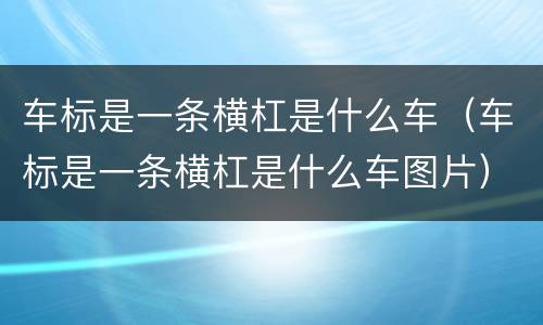 车标是一条横杠是什么车（车标是一条横杠是什么车图片）