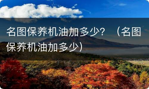 名图保养机油加多少？（名图保养机油加多少）