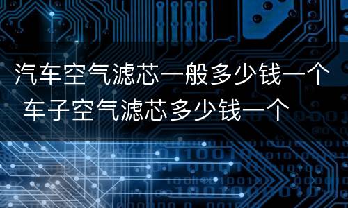汽车空气滤芯一般多少钱一个 车子空气滤芯多少钱一个